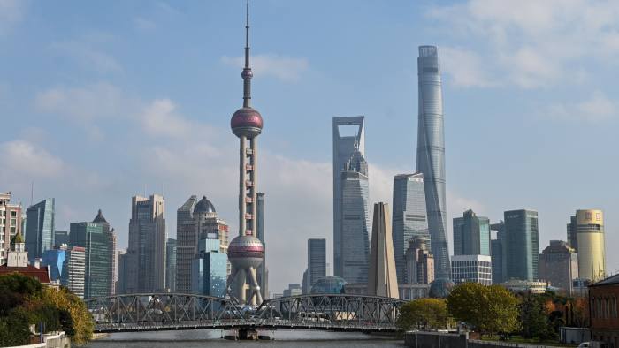 The skyline of the Lujiazui financial district in Shanghai 