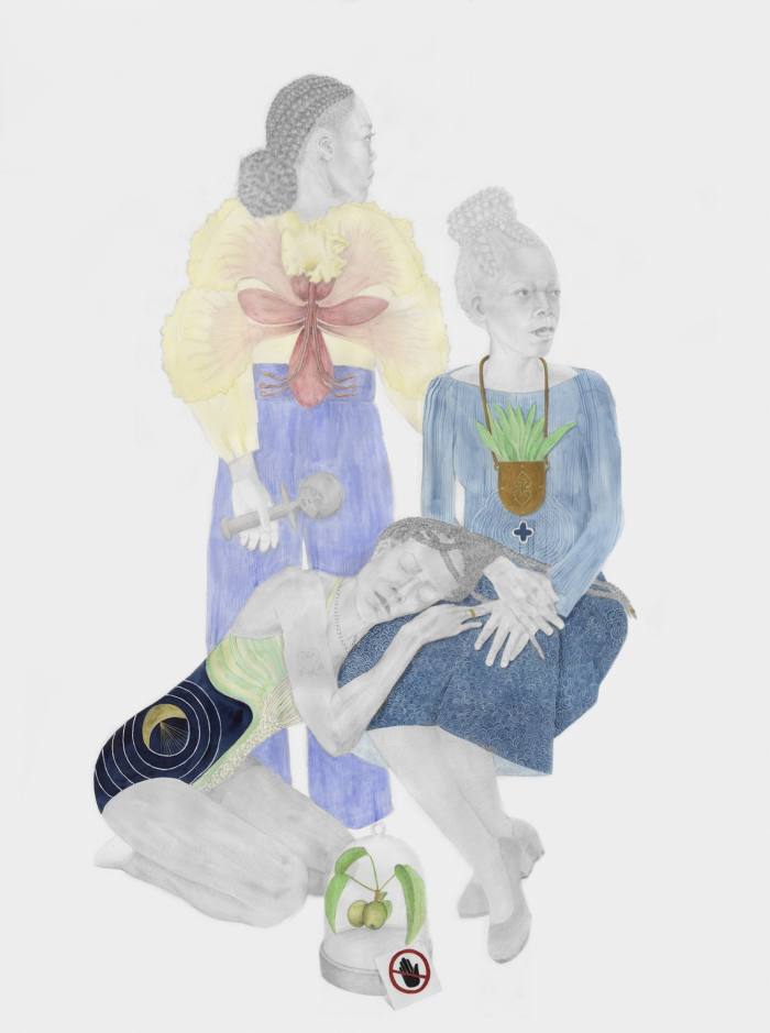 An artwork by Charmaine Watkiss of three women entitled The Matriarch I, 2021 