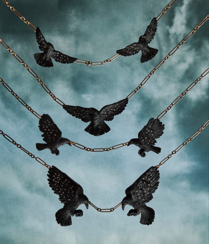 NVW Whitby jet, black diamond and rose gold The Bazar necklace, POA