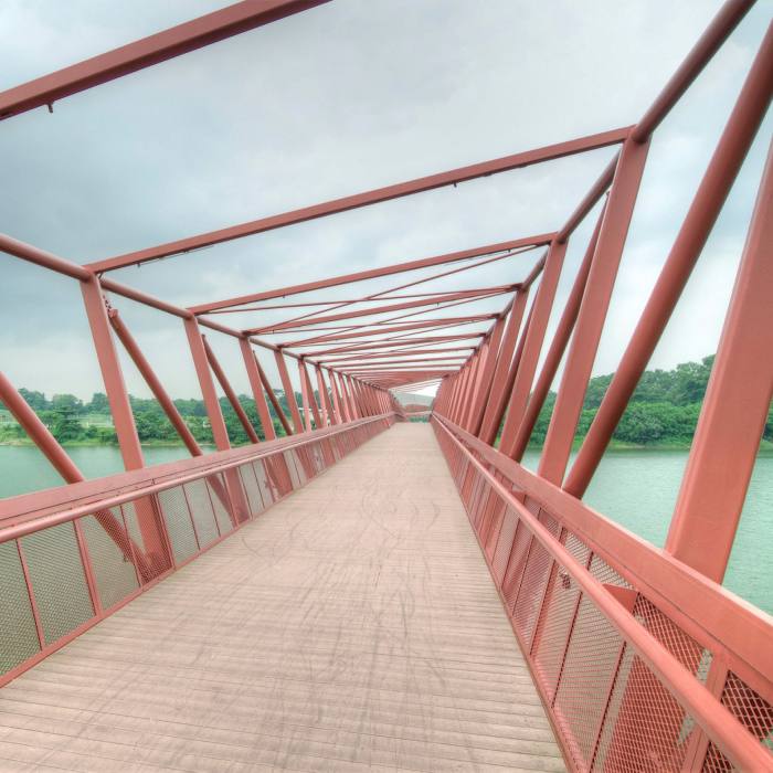 The Lorong Halus Bridge is great for photo opps