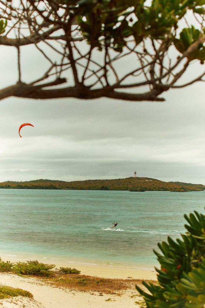 The author kite-surfing in Turtle Bay
