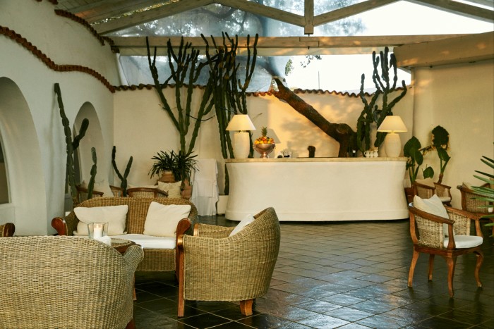 A dining room at hotel Punta Rossa