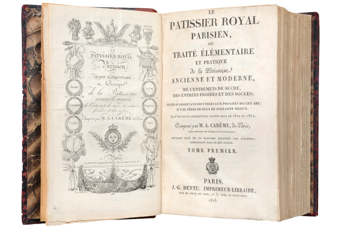 Le Patissier Royal Parisien by Marie-Antoine Careme (1815, first edition), at Peter Harrington