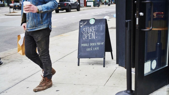 Starbucks swiftly started a mobile order pick-up system, allowing outdoor coffee collection