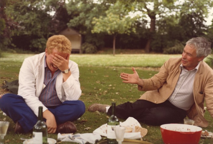 Antony Peattie (left) and Howard Hodgkin in Park Square Gardens, London, 1984