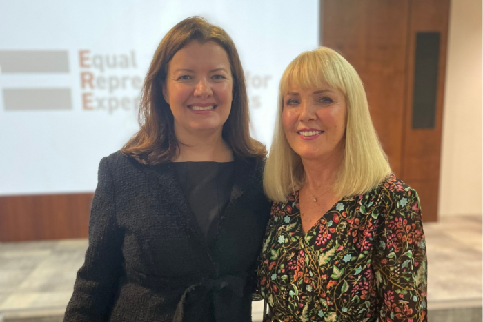 Kathryn Britten (right) and Isabel Santos Kunsman from the Equal Representation for Expert Witnesses campaign