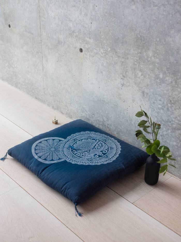His meditation cushion – a gift from a monk