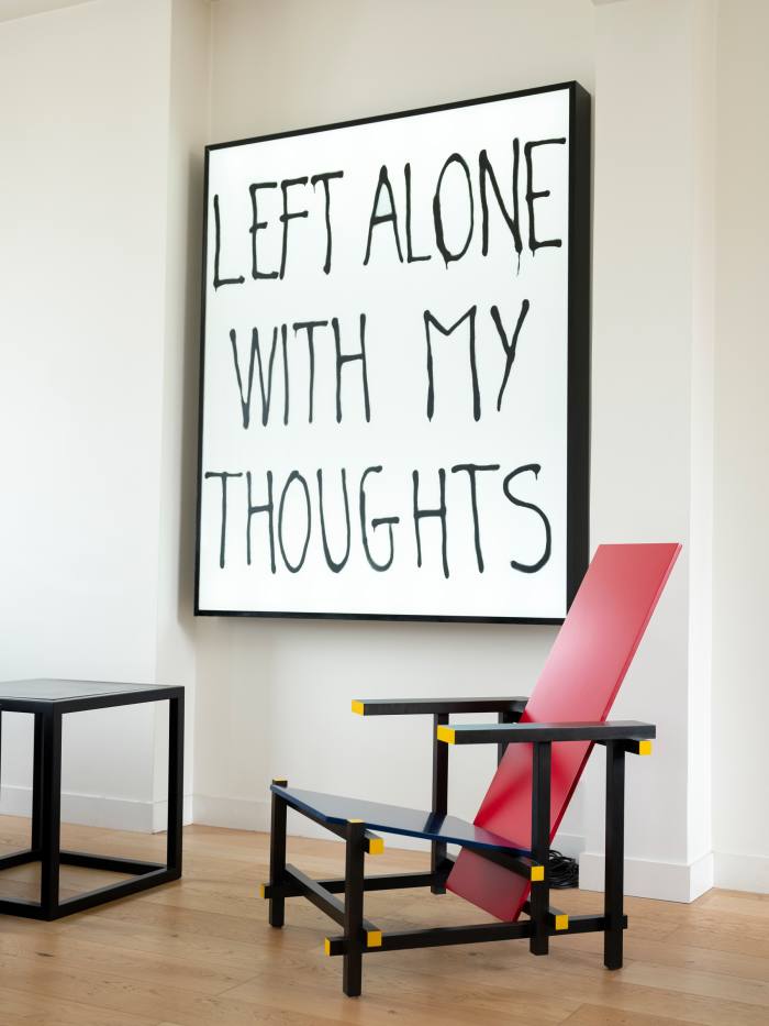 Artwork by Timothée Talard and a chair by Gerrit Rietveld