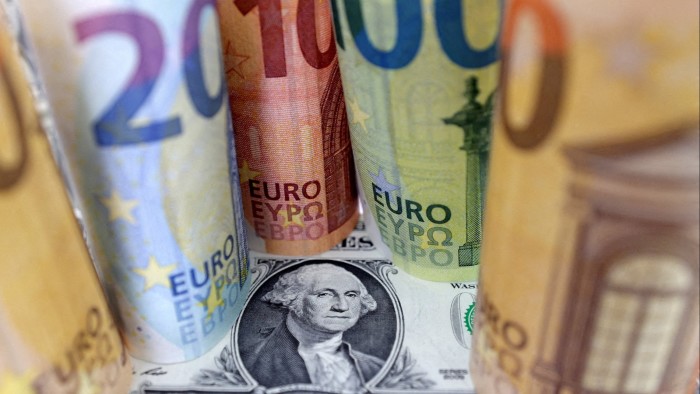 US Dollar and euro banknotes