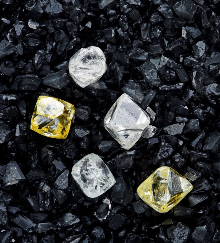 Rough diamonds mined in Russia by Alrosa