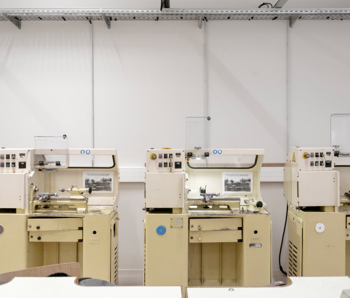 Three of the lycée’s lathes