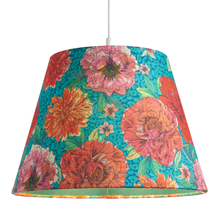 lampshade with flower prints