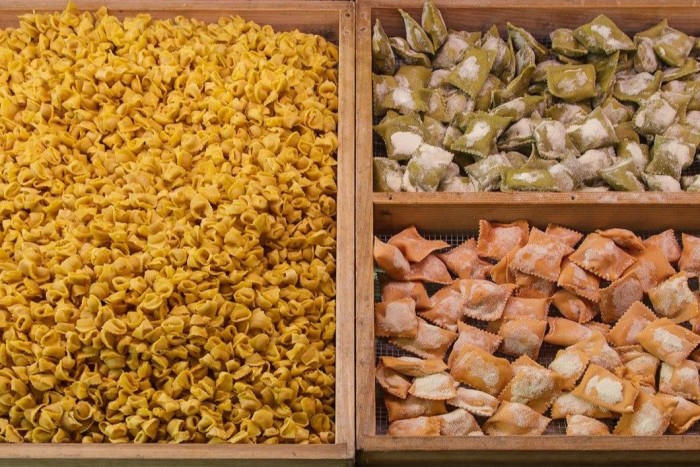 Fresh pasta at Tamburini, Bologna