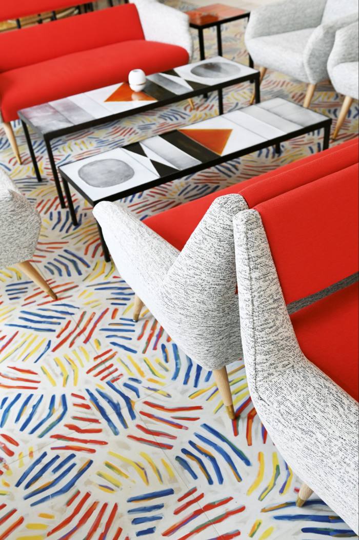 Roger Capron coffee tables in Le Tout-Paris lounge 