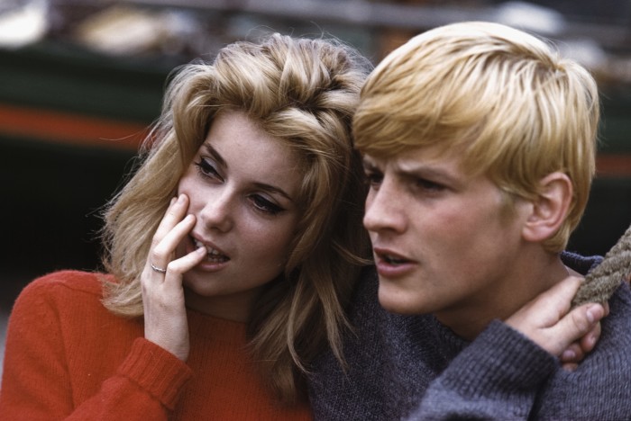 Catherine Deneuve and Jacques Perrin during the making of the 1962 film Et Satan Conduit Le Bal