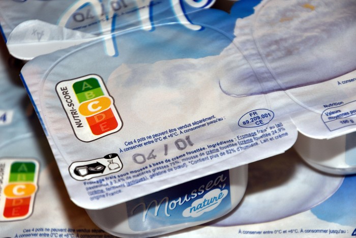 A Nutri-Score label giving a product a ‘C’ rating