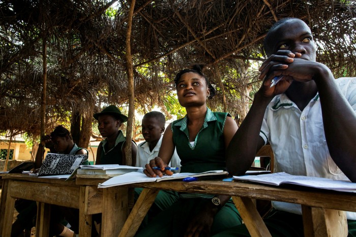 Students at Kubra Agricultural Secondary School in Rokupr Town, Kambia district, Sierra Leone