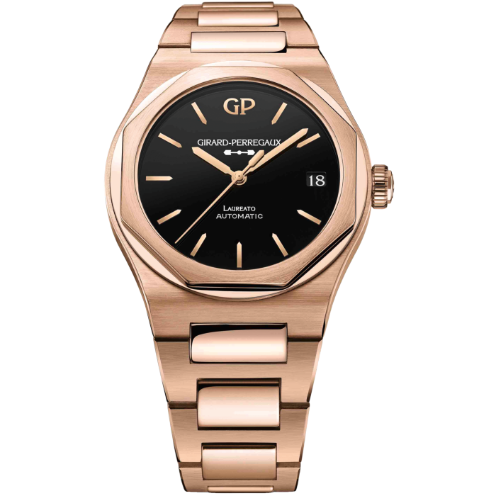 Girard-Perregaux pink-gold and onyx Laureato watch, £42,000