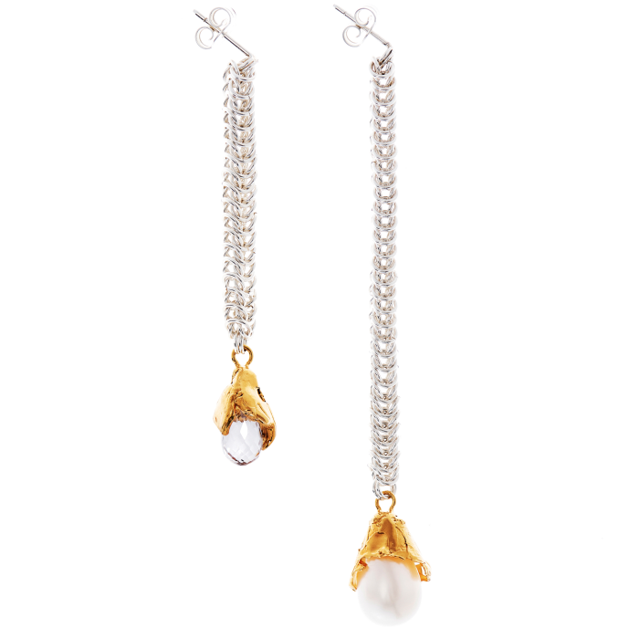 Alighieri silver, crystal and freshwater-pearl The Greatest Flame from the Smallest Spark earrings, £375