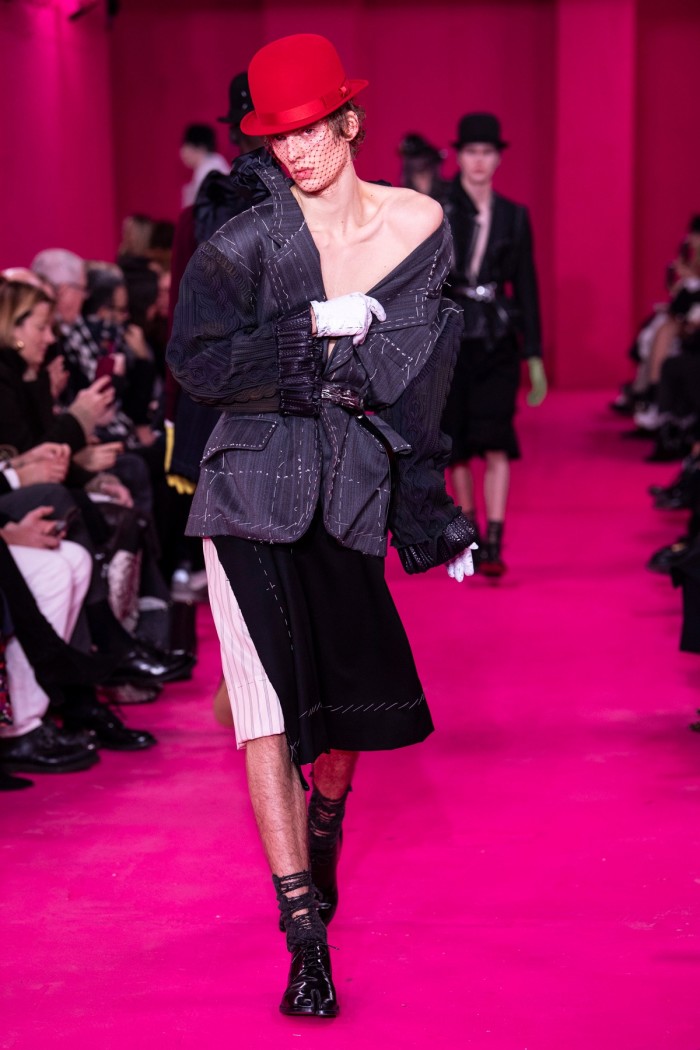 Leon Dame walking for Maison Margiela haute couture 2020