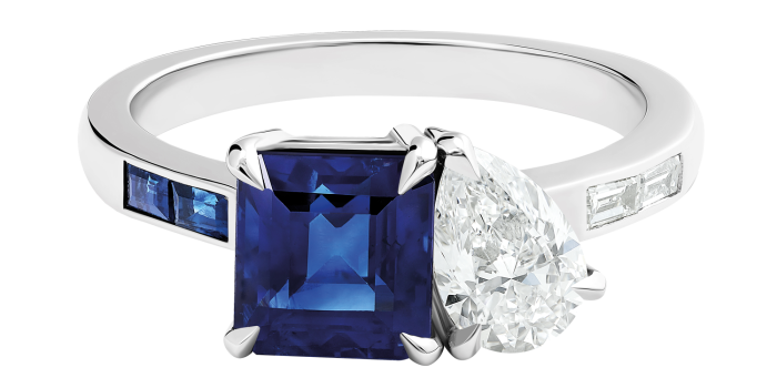 Cassandra Goad platinum, diamond and sapphire Toi Et Moi ring, £13,950