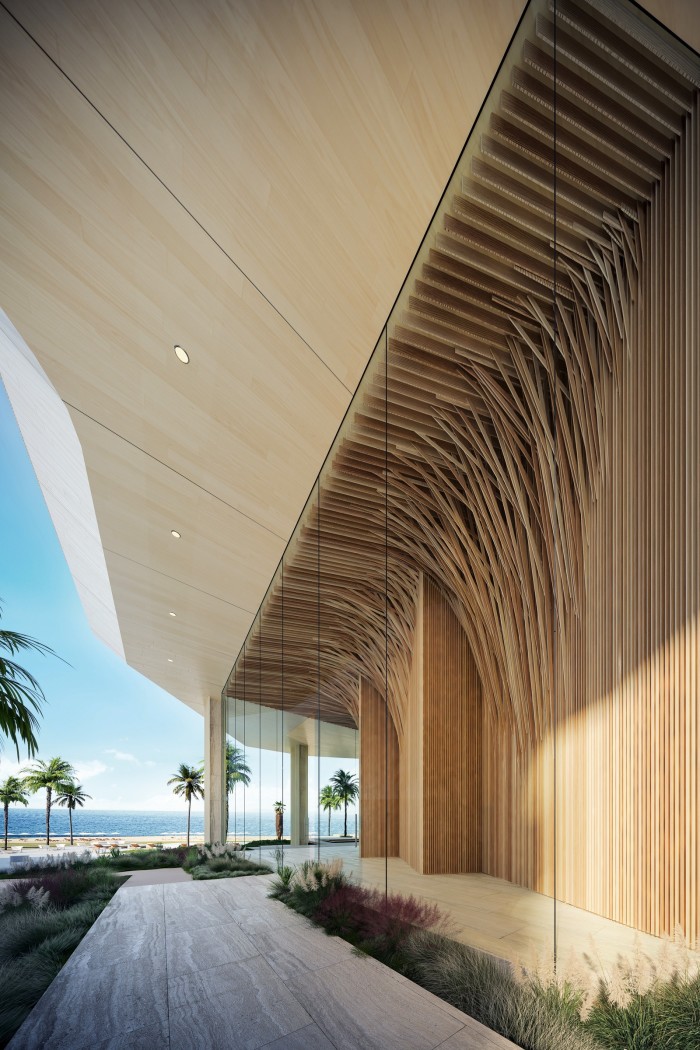 The lobby at Aman Miami Beach, which will be completed in 2026