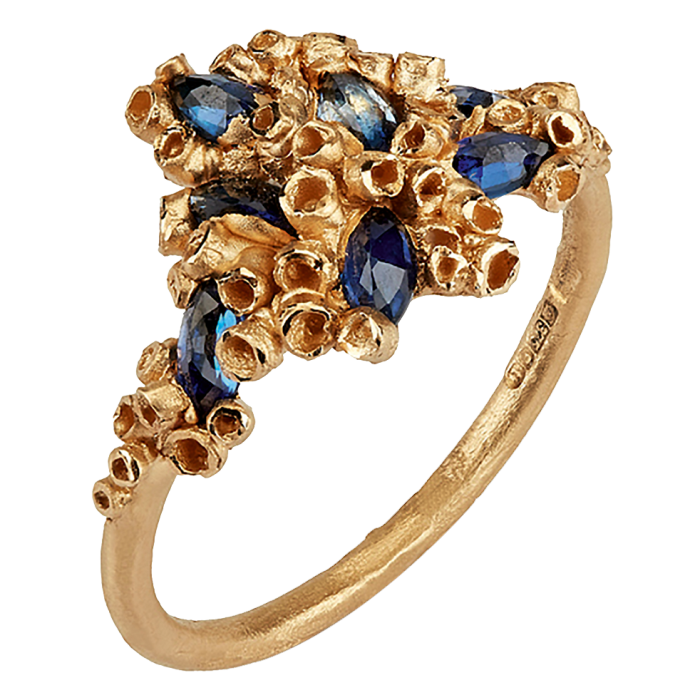 Ami Pepper 9ct-gold and sapphire Pembrokeshire Rock Pool ring, £1,400