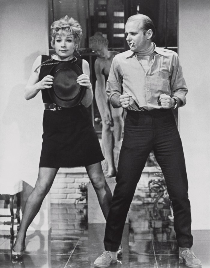 His style icon Bob Fosse instructs Shirley MacLaine on the set of Sweet Charity (1969)
