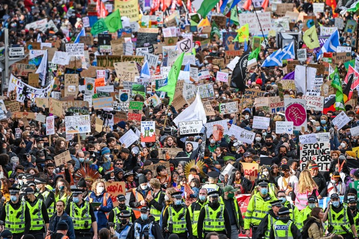 A huge crowd of protesters at a ‘Fridays for Future’ march held in Glasgow 