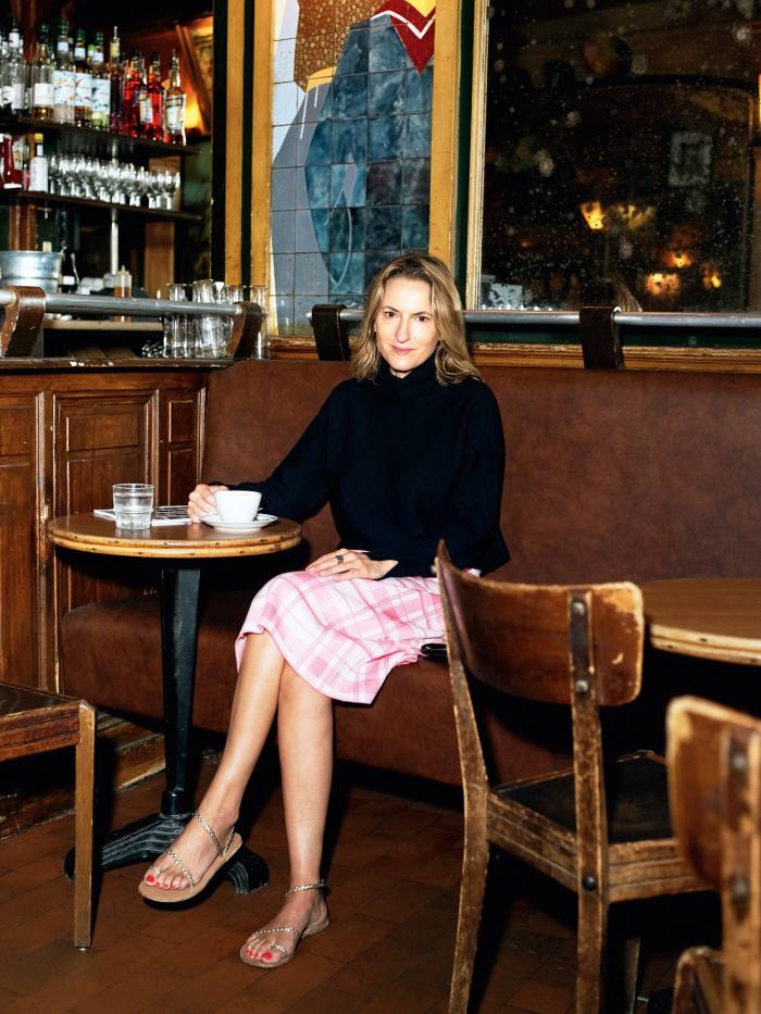 Christine d’Ornano drinks coffee at her old haunt Café La Palette