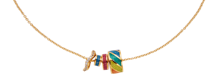 Kurt Geiger brass and enamel Rainbow necklace, £99