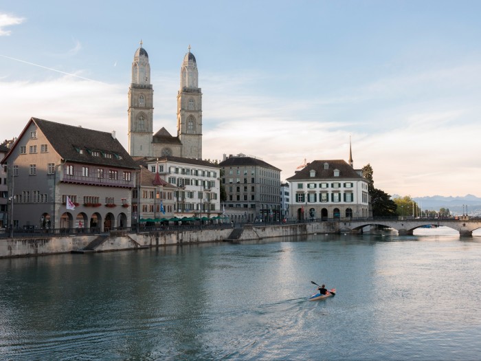 The river Limmat; the twin spires of the Grossmünster are in the background