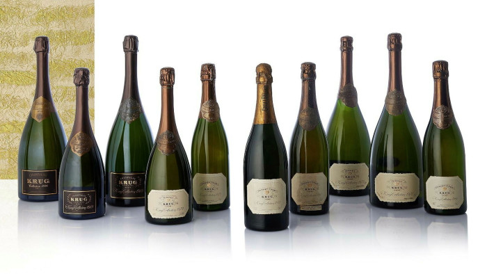 Bottles of vintage Salon Le Mesnil, Blanc de Blancs champagne