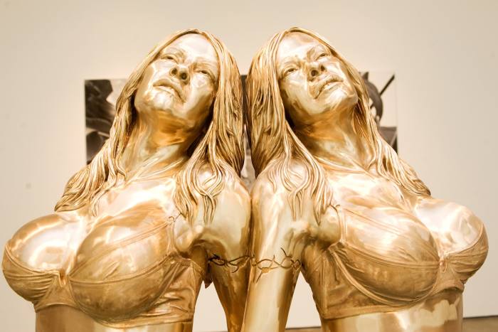 Sculpture of Pamela Anderson by Marc Quinn, part of his 2010 exhibition that examined extreme plastic surgery