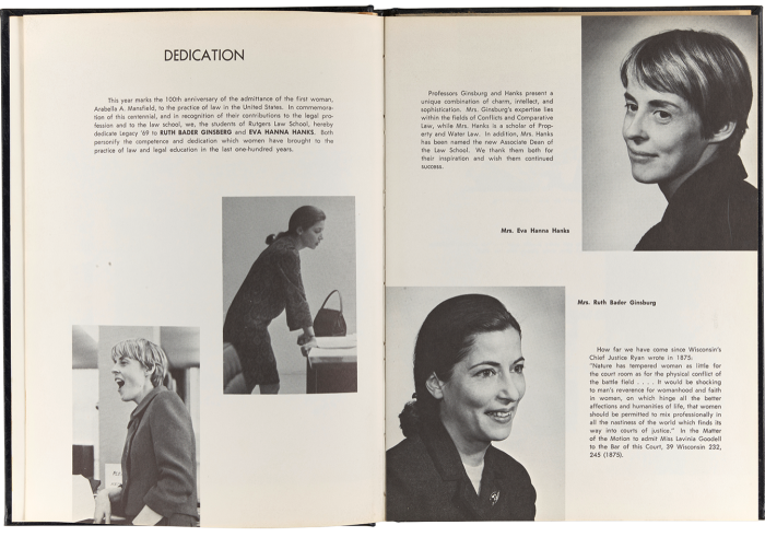 Ginsburg’s 1969 Rutgers Law School yearbook (estimate $500-$700)