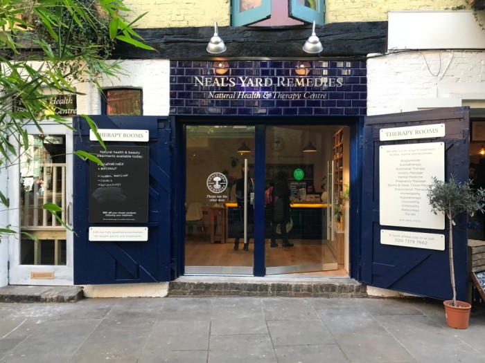 The Neal’s Yard Remedies Therapy Rooms in Neal’s Yard Square, Covent Garden