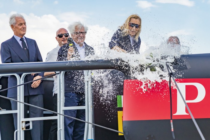 Miuccia Prada christens the yacht
