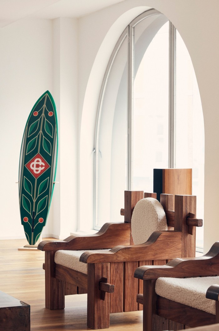 A surfboard designed for Casablanca’s SS21 Hawaii collection