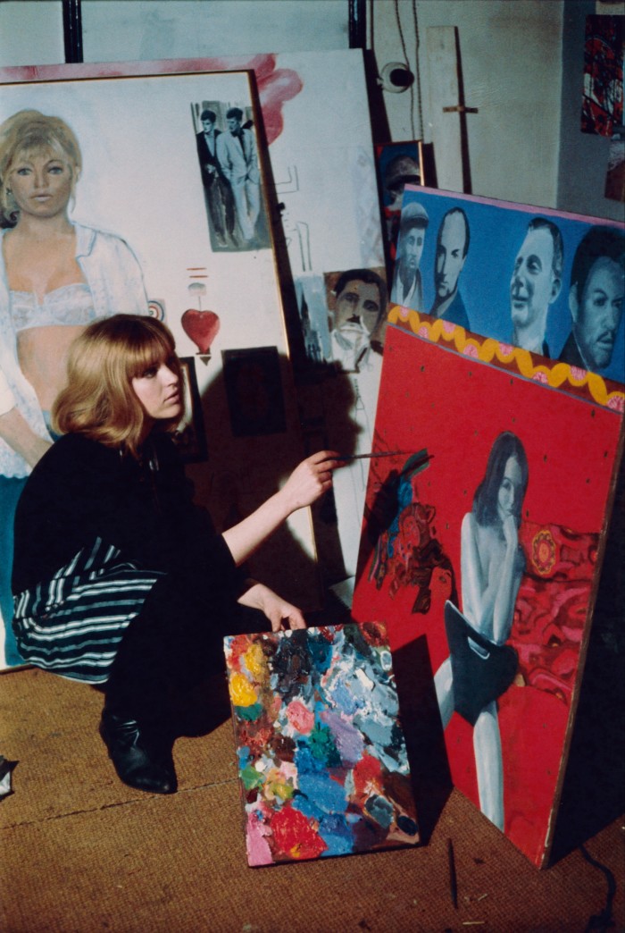 The inspiration: Artist Pauline Boty with her painting Scandal 63, 1963
