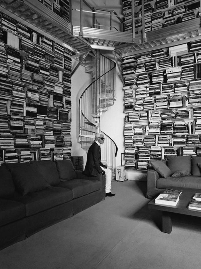 A library in Lagerfeld’s photography studio - only about a quarter of his collection was stored here