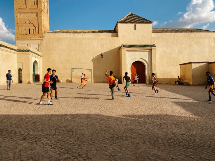 Boys play football in Sidi Bel Abbes