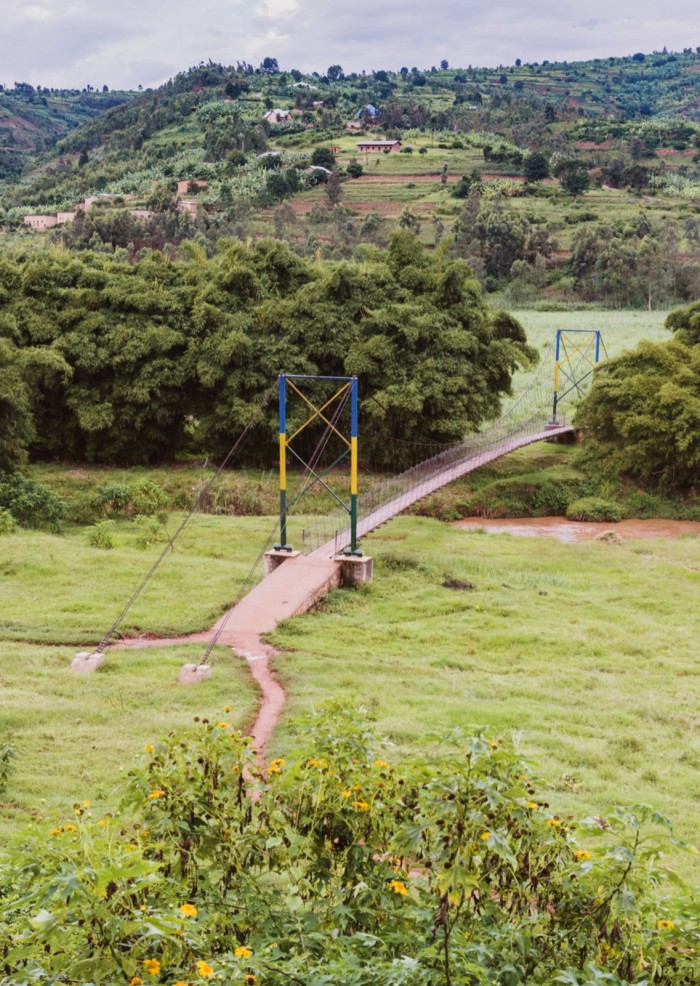 The Nyirakibehe Suspension Bridge in Rwanda