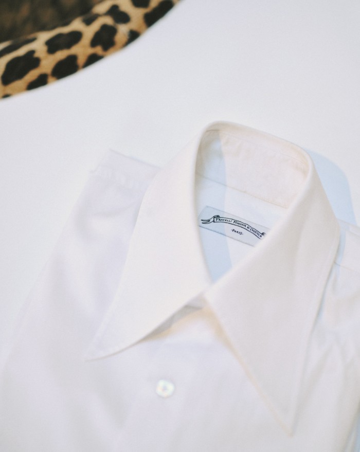 His favourite white shirt by his tailor Francesco Mocchia Di Coggiola