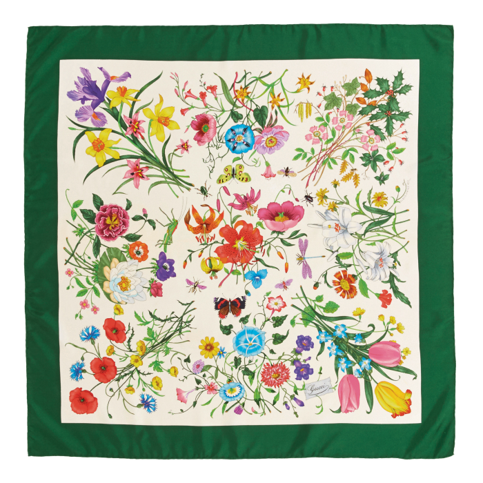 1966 Flora-print silk scarf