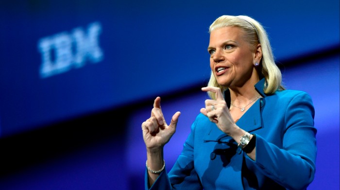 Ginni Rometty speaks during the IBM InterConnect 2017 conference