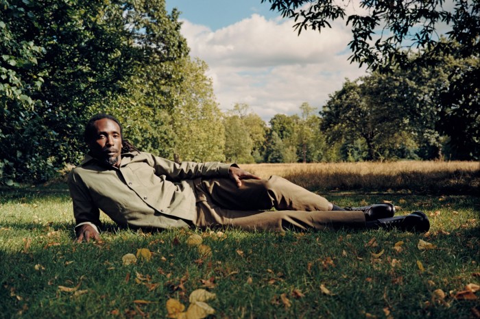 Cain Magee, voiceover artist and hip-hop radio host, wears MHL by Margaret Howell cotton shirt, £195, cotton drill trousers, £295, and leather Keeper belt, £115. Trickers for Margaret Howell leather Worker boots, £645. Socks, model’s own