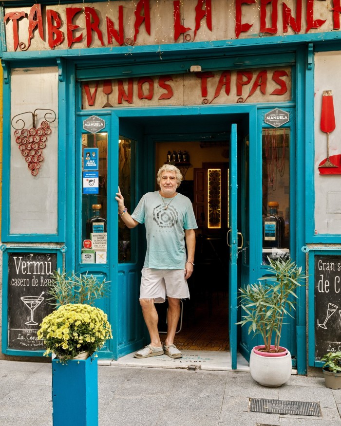La Concha owner Francisco Rosas is also a vermouth producer La Concha owner Francisco Rosas at his bar’s door 