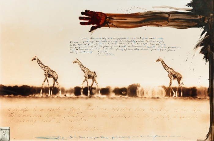 Giraffes in Mirage on the Taru Desert, Kenya, June 1960, 1977, by Peter Beard, sold on 22 April for €403,000