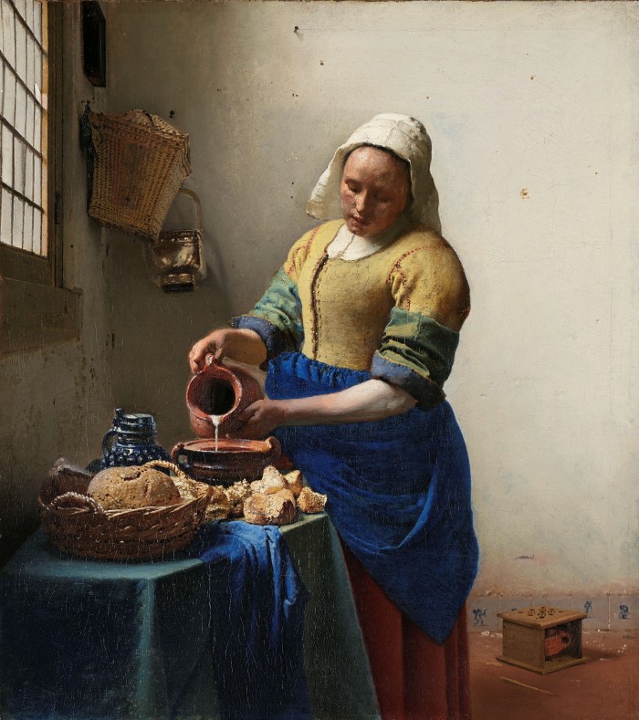 The Milkmaid, c1660, by Johannes Vermeer. On display at the Rijksmuseum, Amsterdam