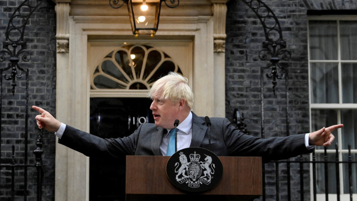 Boris Johnson outside Downing Street 